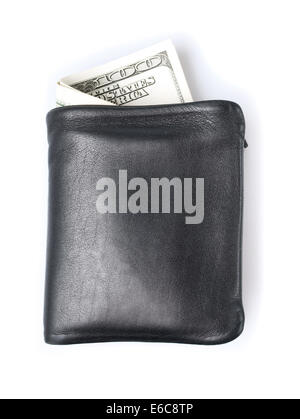 Wallet with dollars isolated on white background Stock Photo
