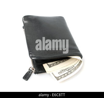 Wallet with dollars isolated on white background Stock Photo