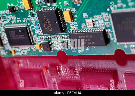 Computer chip circuit board Stock Photo