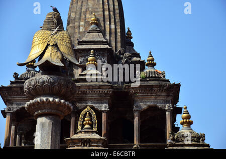 Statue image Hanuman guarding in Patan Durbar Square is situated at the centre of Lalitpur Sub-Metropolitan City at Nepal Stock Photo