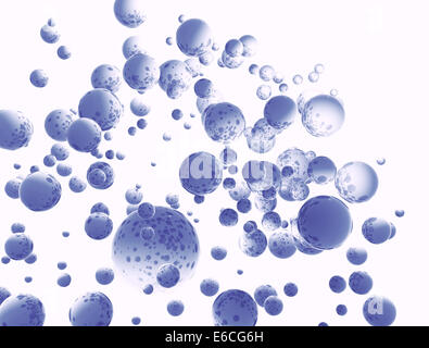 Blue spheres abstract glass orbs background Stock Photo