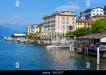 The historic Hotel Genazzini / Metropole and Hotel Bellagio on the waterfront in Bellagio, Lake Como, Lombardy, Italy Stock Photo