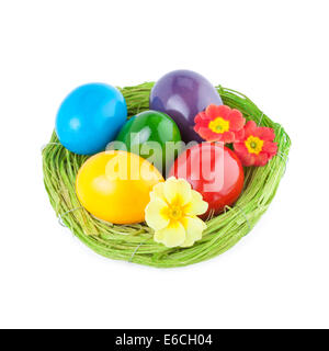 Easter Nest isolated on white Stock Photo