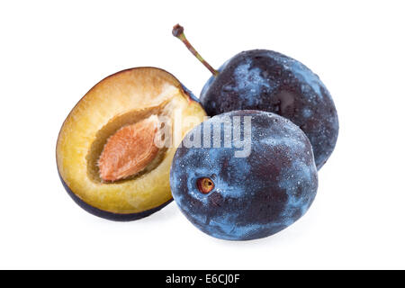 plum fruit isolated on white background Stock Photo