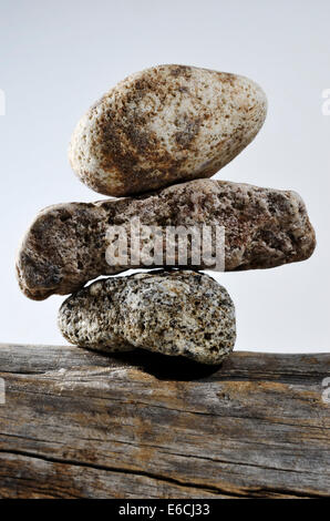 three stones on each other, vertical photo Stock Photo