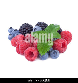 mix of fresh berry, raspberry, blueberry, blackberry Stock Photo