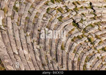 Detail of the theater in Delphi oracle, Greece Stock Photo