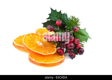 orange slices and red berry Stock Photo