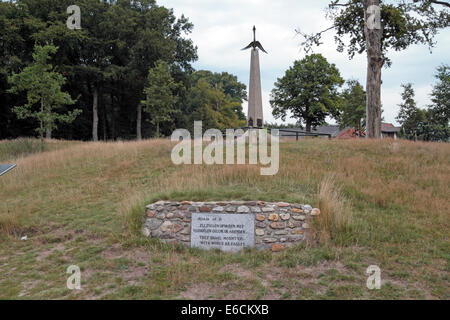 Airborne Memorials at Ginkelse Heide, where the British 1st Airborne landed, west of Arnhem, Gelderland, Netherlands. Stock Photo