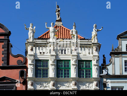 Golden House Zlota Kamienica on the Long Market (Dlugi Targ)  in Gdansk, Poland, Europe Stock Photo