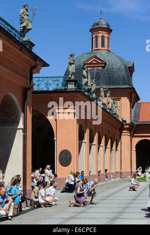 Pilgrims in Pilgrimage Church Svieta Lipka, Poland, Europe Stock Photo
