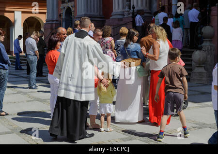 Pilgrims in Pilgrimage Church Svieta Lipka, Poland, Europe Stock Photo