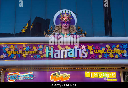 The entrance to the Harrahs hotel and casino in Las Vegas Stock Photo