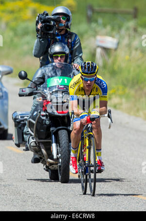 Professional bicycle racers, USA Pro Challenge bike race, Stage 3, central Colorado, USA Stock Photo