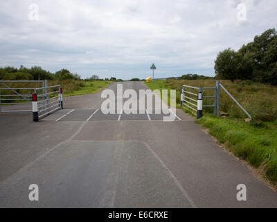 A cattle grid on a country road. Stock Photo
