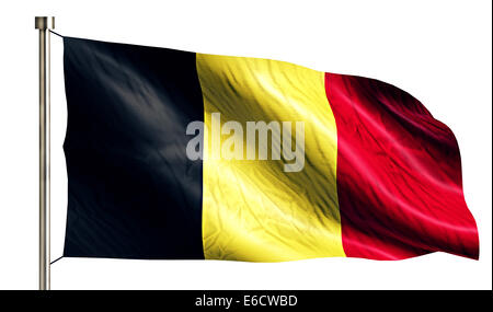 Belgium National Flag Isolated 3D White Background Stock Photo