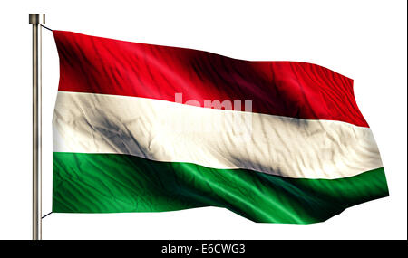 Hungary National Flag Isolated 3D White Background Stock Photo