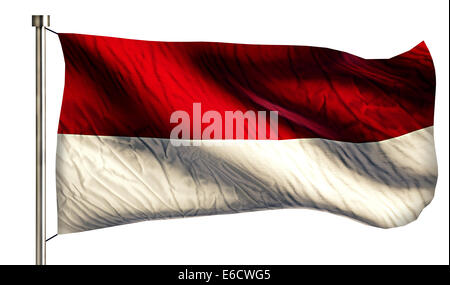 Indonesia Monaco National Flag Isolated 3D White Background Stock Photo