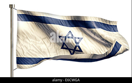 Israel National Flag Isolated 3D White Background Stock Photo