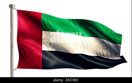 United Arab Emirates National Flag Isolated 3D White Background Stock Photo