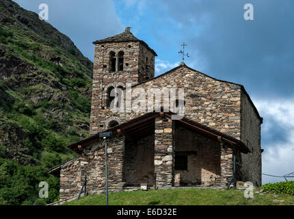 Sant Joan de Caselles Church, Cultural Heritage of Andorra, Canillo, Andorra Stock Photo