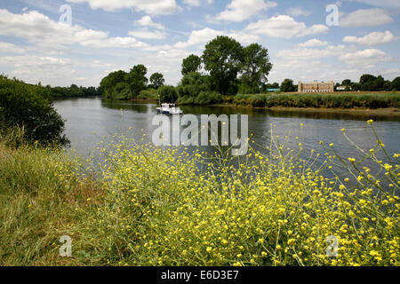 River Thames at Syon House, Brentford, London, UK Stock Photo