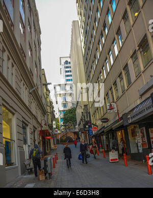 lambton quay wellington city new zealand shopping tourism Stock Photo