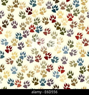 Dog paw print vector seamless pattern or background. eps 10 Stock Vector  Image & Art - Alamy