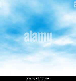 Editable vector illustration of light clouds in a blue sky made using a gradient mesh Stock Vector
