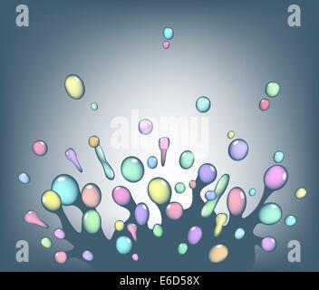 Illustrated design of a colorful water splash Stock Vector