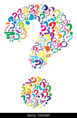 Editable vector question mark formed from many question marks Stock Vector