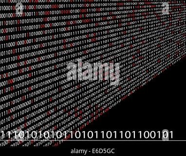 Binary code background. Digital data stream in green colors. Matrix ...