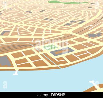 Vector city map in perspective view with pointers Stock Vector Image ...