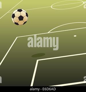 Editable vector illustration of a football and pitch Stock Vector