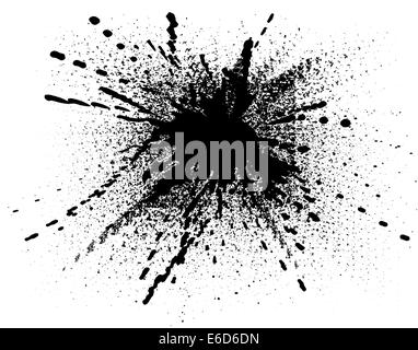 Editable vector illustration of a splattered ink drop Stock Vector