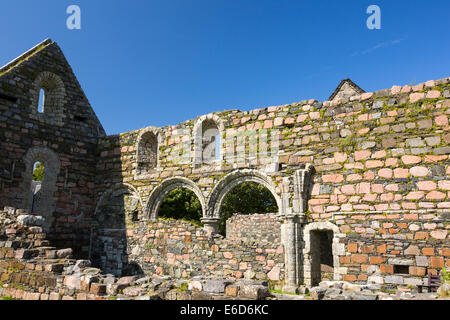 The Augustinian medieval nunnery on the Isle of iona, it is the oldest preserved nunnery in the British Isles, constructed around 1203. Stock Photo