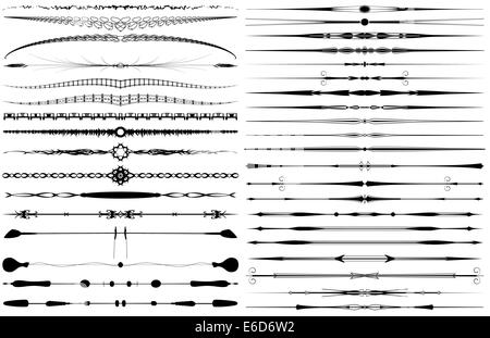 Large selection of diverse editable vector text dividers or breaks Stock Vector