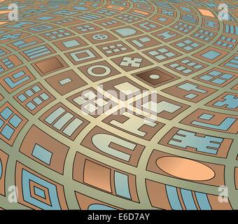 Editable vector abstract illustration of a generic map of a twisted street plan Stock Vector