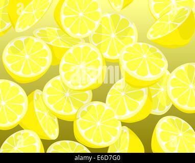 Editable vector illustration of falling sliced lemons Stock Vector