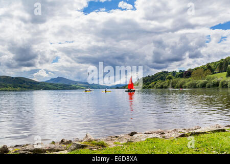 Bala Lake or Llyn Tegid in Welsh is a large lake in Gwynedd, Wales UK Europe Stock Photo