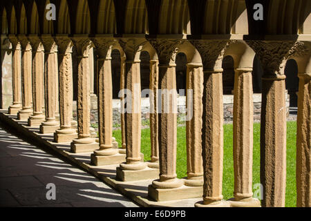 Sandstone pillars in Iona Abbey on Iona, off Mull, Scotland, UK. Stock Photo