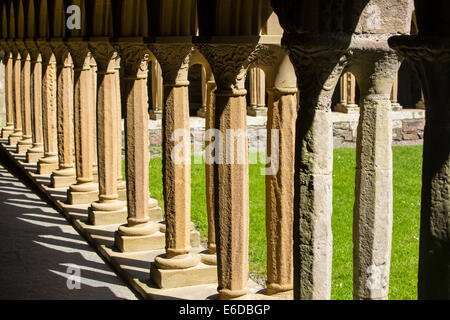 Sandstone pillars in Iona Abbey on Iona, off Mull, Scotland, UK. Stock Photo