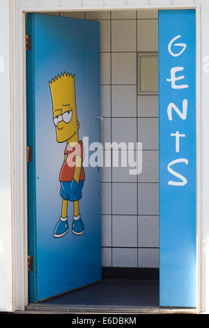 Gent toilet entrance with Bart Simpson Stock Photo