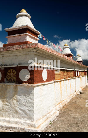 Eastern Bhutan, Mongar district, Yadi village, Buddhist mani wall beside national highway Stock Photo