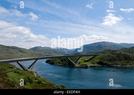 The Kylesku Bridge over Loch a' Chàirn Bhàin, Wester Ross, Sutherland, Scotland, UK Stock Photo