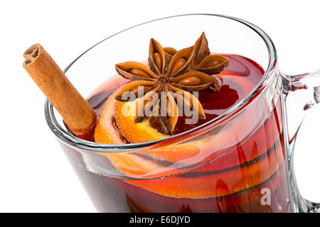 closeup of hot spiced wine Stock Photo