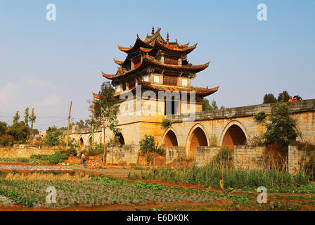 China, Yunnan, double dragon bridge around Jianshui. Stock Photo