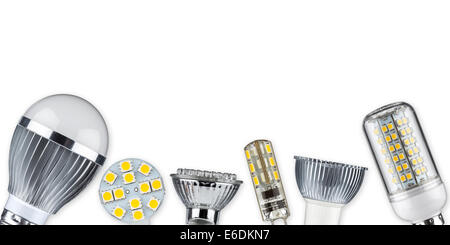 different led light bulbs Stock Photo