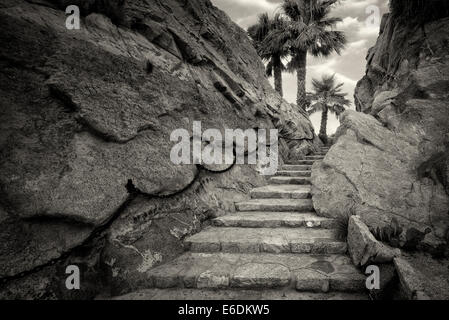 Stone step pathway at Silver Rock Golf Resort. La Quinta, California Stock Photo