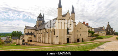 Fontevraud, France - June 10, 2014: Abbaye de Fontevraud. View of the Abbey from different angles Stock Photo